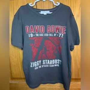 🎸 NWT Topshop David Bowie Ziggy Stardust T-Shirt - Grey Unisex Kids Sz 8-10